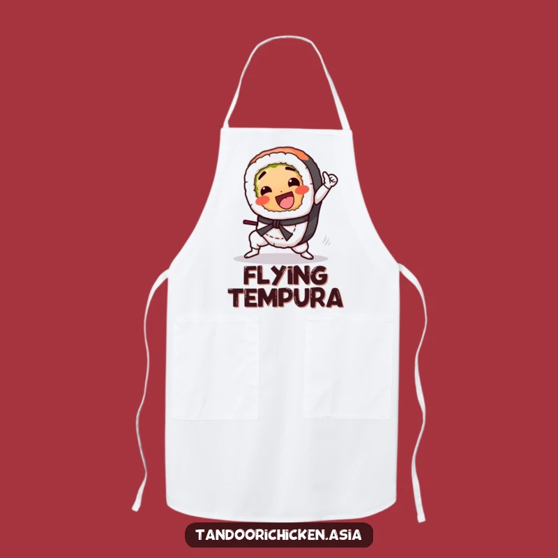Funny Kawaii Sushi Apron: Martial Arts Chef Sushi, Action-Ready Funny Gift