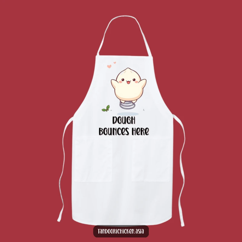 Funny Kawaii Dumpling Apron: Bouncing Chef Dumpling, Playful Funny Gift