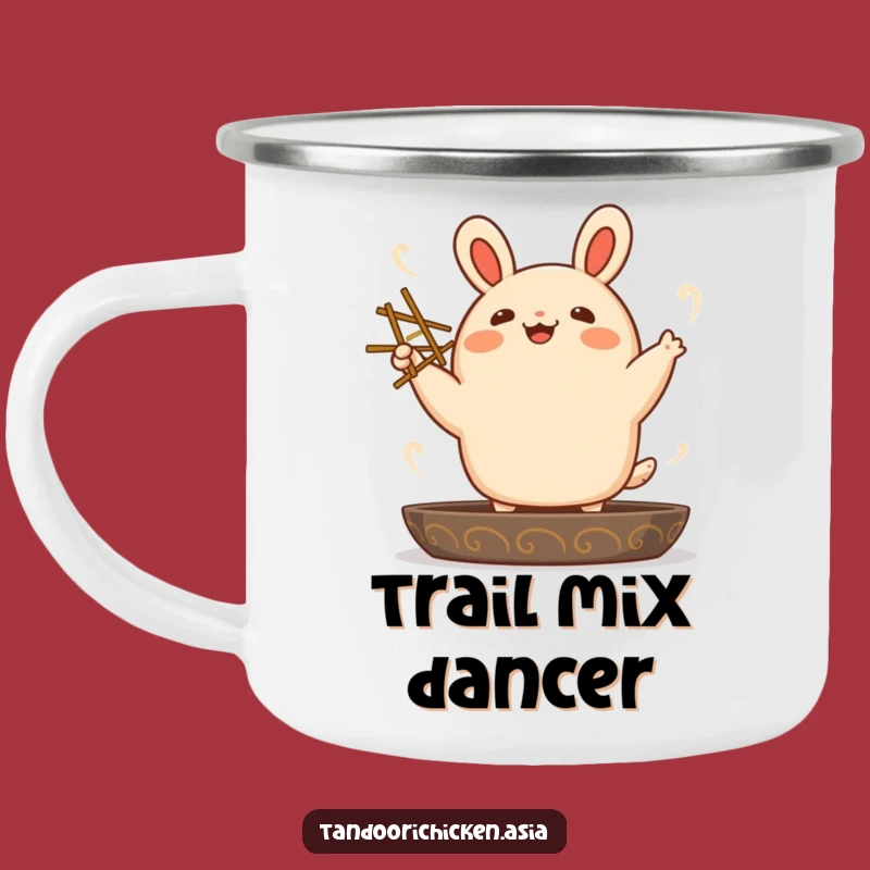 Funny Kawaii Bao Bun Dancing Camping Mug - Joyful Outdoor Asian Food Gift