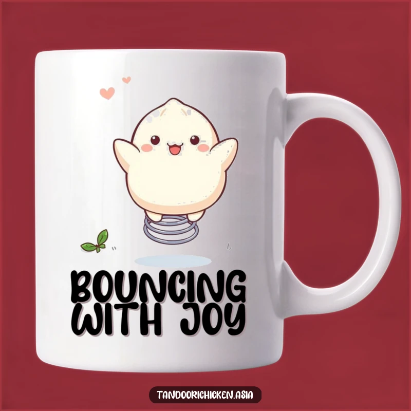 Funny Kawaii Dumpling Mug: Bouncing Spring Dumpling, Joyful Funny Gift Idea