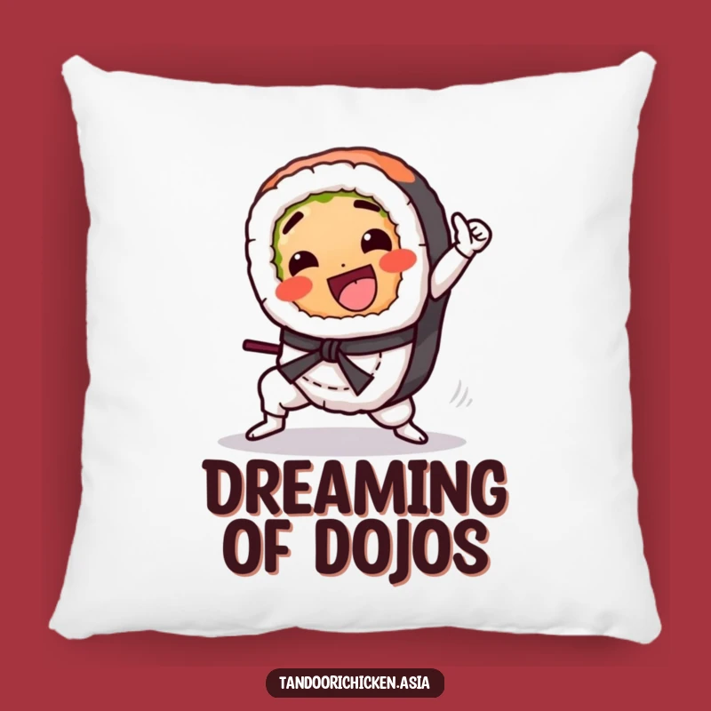 Funny Kawaii Sushi Pillow: Martial Arts Kick Comfort, Playful Funny Gift