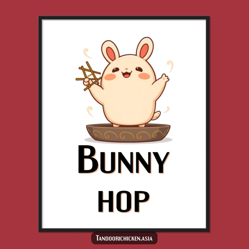 Funny Kawaii Bao Bun Dancing Digital Art Print - Joyful Asian Food Decor Gift