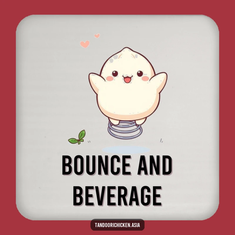 Funny Kawaii Dumpling Coaster: Bouncing Dumpling Guard, Quirky Funny Gift