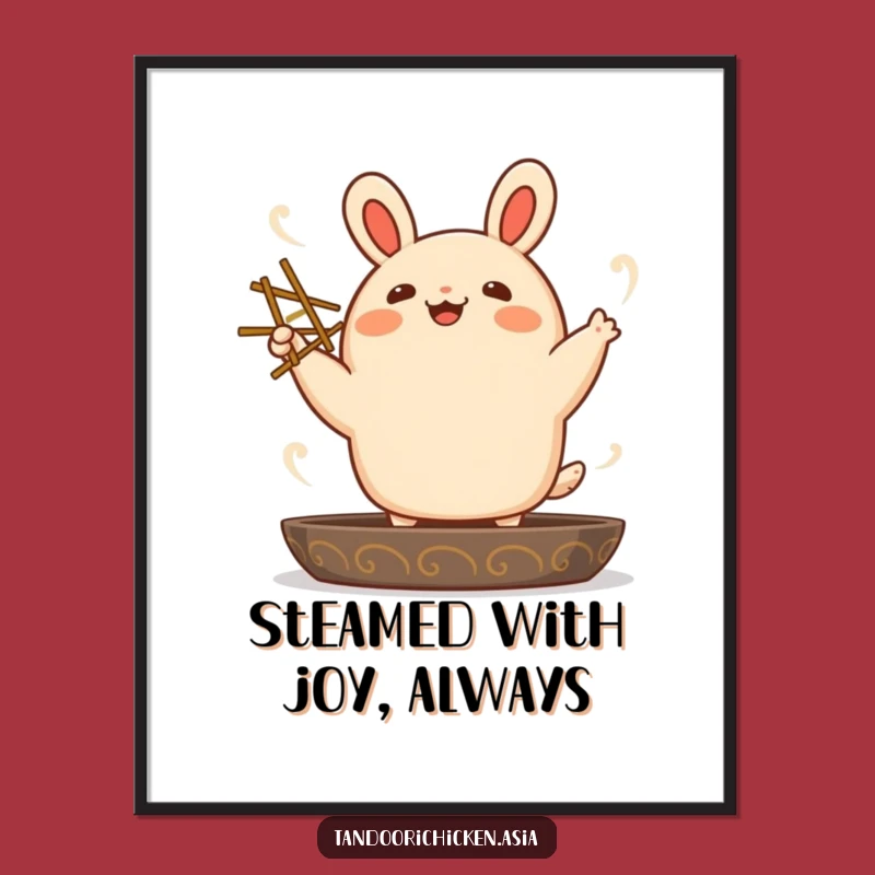 Free Printable Wall Art: Kawaii Bao Dancing Humorous Downloadable Art Gift