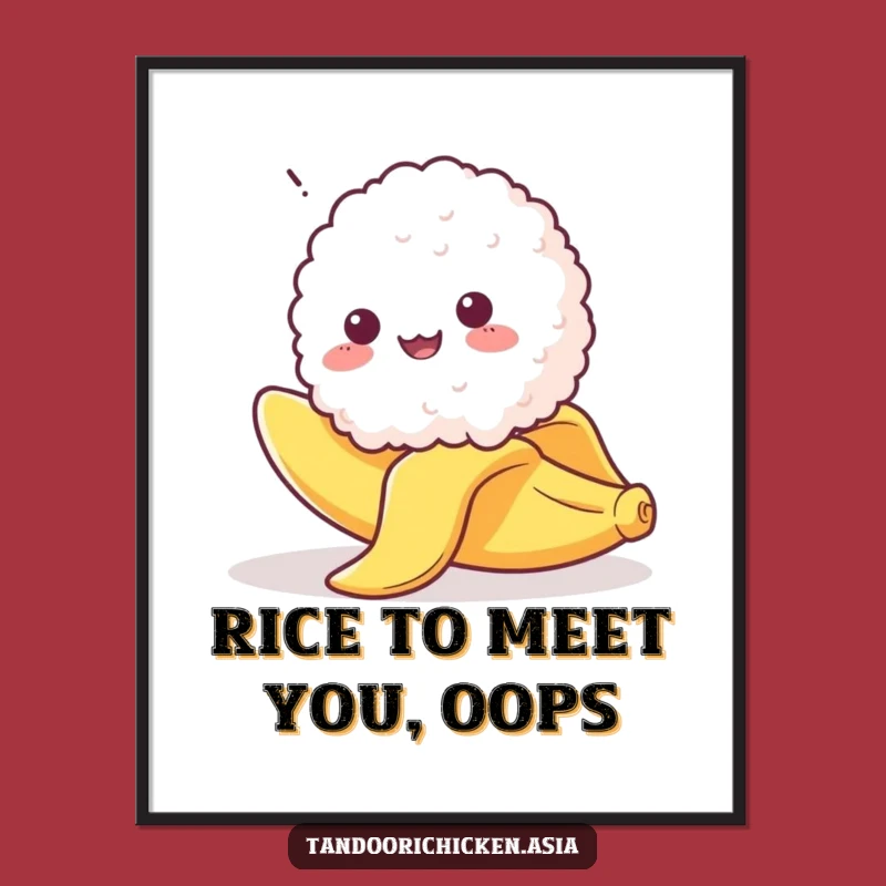 Free Printable Wall Art: Slipping Rice Ball Humorous Downloadable Art Gift