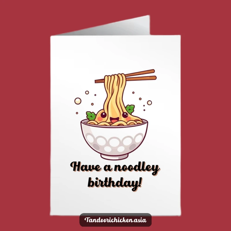 Free Printable Birthday Card: Noodle Splash Funny Downloadable Gift