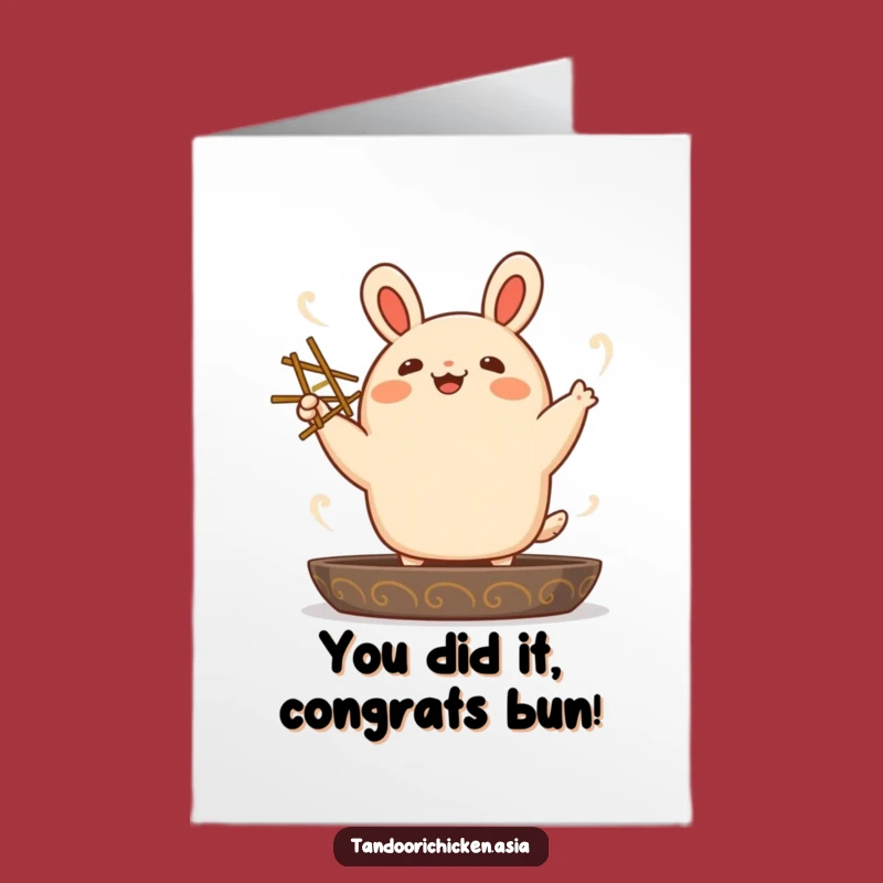 Free Printable Congrats Card: Dancing Bao Bun Humorous Downloadable Gift