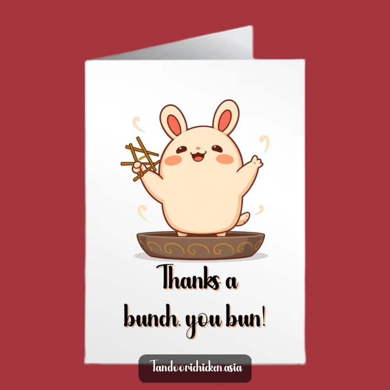 Free Printable Thank You Card: Dancing Bao Bun Funny Downloadable Gift