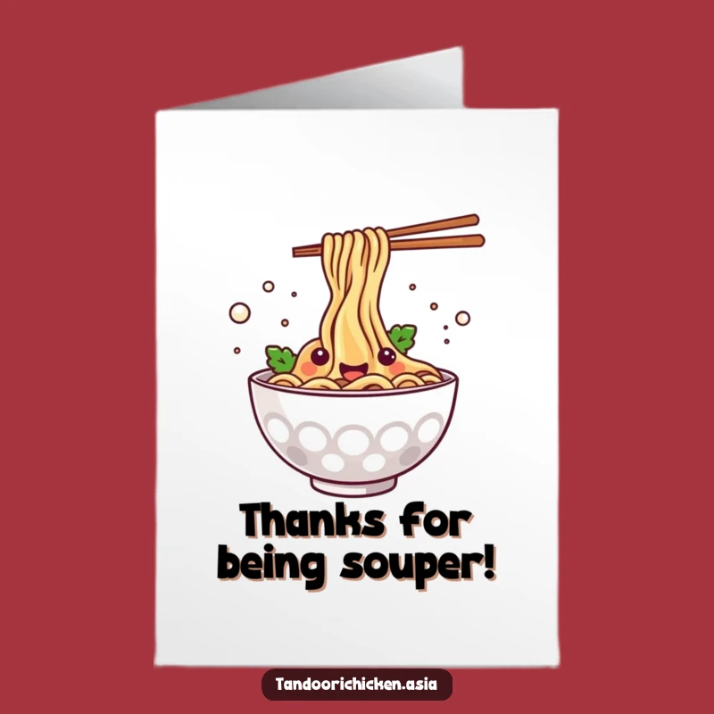 Free Printable Thank You Card: Noodle Splash Funny Downloadable Gift