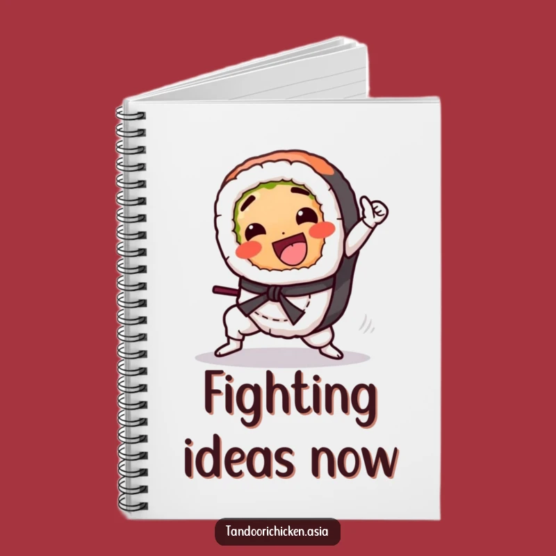 Funny Kawaii Sushi Notebook: Martial Arts Kick Notes, Dynamic Funny Gift